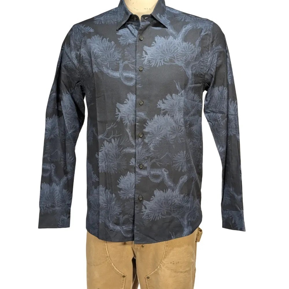 Ted Baker Mens Floral Print Cotton Button Up Shirt Sz S (2) Regular Fit NWT $175